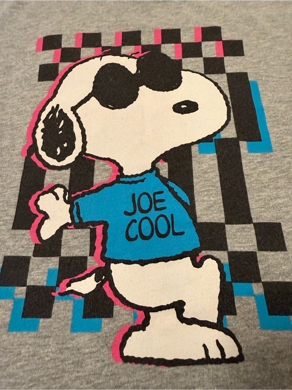 Peanuts Kids Snoopy Joe Cool Graphic Tee - Gray, Blue & Pink
